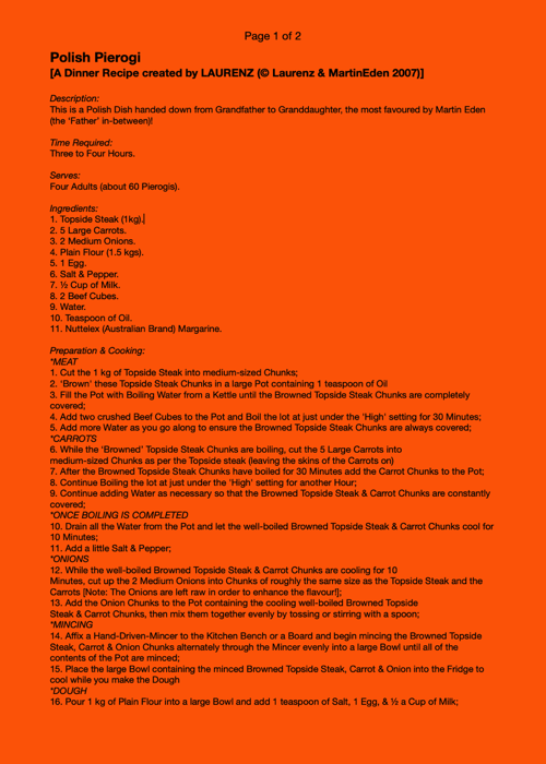 'Polish Pierogi' Dinner Recipe